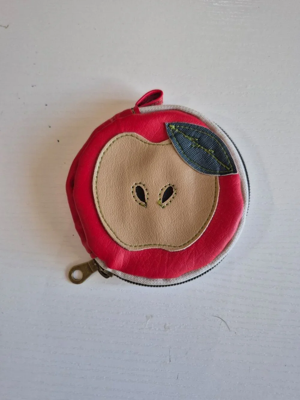 Apple Craft Red Leather Apple Coin Wallet